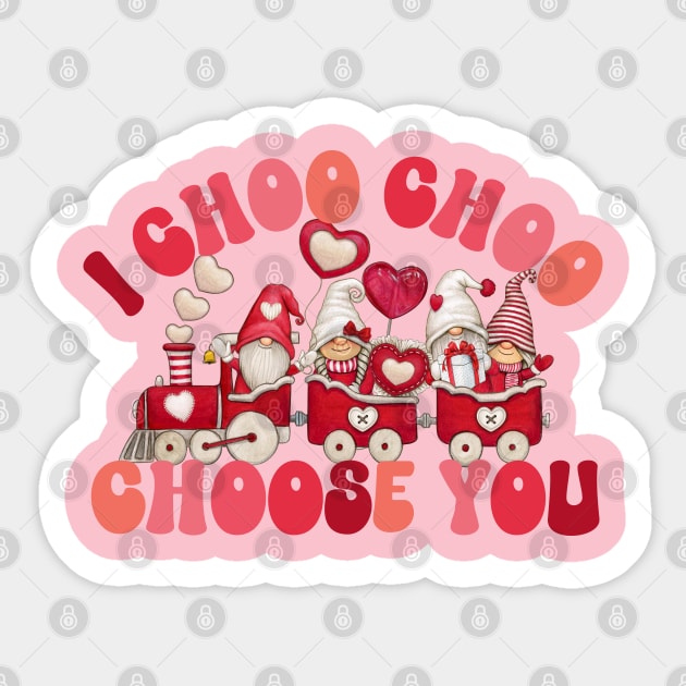 I Choo Choo Choose You-Valentine's Day Cute Genome Heart Train Sticker by ARTSYVIBES111